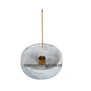 Porte-encens en marbre naturel Brûleur en pierre minimaliste à 9 trous pour bâtons Décor Boho parfait Aromathérapie et cadeaux à bon prix - Product Image 2