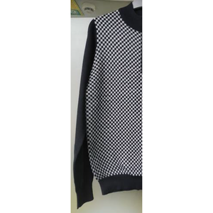 Pull en tricot à col rond à manches longues pour homme, motif uni, calibre 12, demi-zip, acrylique/coton - Product Image 3