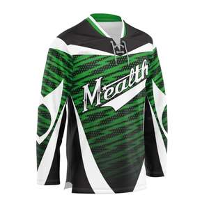 Camiseta de hockey sobre hielo para jóvenes con sublimación Reversible de tamaño completo con estilo para hombres, cordones convenientes de secado rápido para uso en equipos de práctica - Product Image 1
