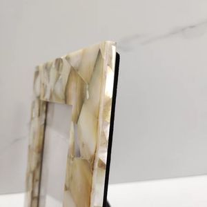 Marco de fotos de estilo náutico de lujo hecho a mano con incrustaciones de nácar decoración de pared de concha de mar y decoración de pared de mesa ágata - Product Image 5