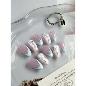 Marble Sky Press on Nail Design élégant et chic Application facile et tenue longue durée - Product Image 2