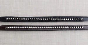 Banda recta de cuero para la frente de caballo con cristales de 6 mm disponible en todos los colores y tamaños personalizados a precio mayorista - Product Image 4