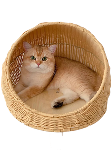 Maison de chat en jacinthe d'eau naturelle lit de grotte de chat pour la vente en gros - Product Image 2