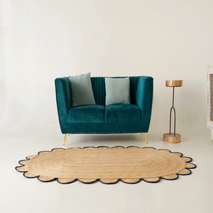 พรมถักปอกระเจาแบบถักมือกันลื่นกันน้ำปรับแต่งได้ตามต้องการขนาดคุณภาพสูงตรงห้องนั่งเล่นอินเดีย - Product Image 2