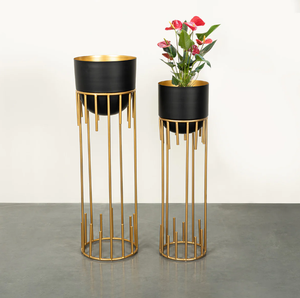 Maceta de Metal negro de lujo con soporte para el hogar, balcón, restaurante, decoración de jardín a bajo precio - Product Image 2