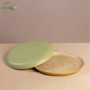 Plateau en bambou tissé à la main - Durable, léger, écologique, recyclable, facile à nettoyer, finition laquée imperméable pour la restauration - Product Image 6