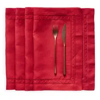 Napperons en lin à pois suisses durables et de haute qualité, 14*19 pouces, pour une mise en place décontractée de la table dans les cafés et bistrots