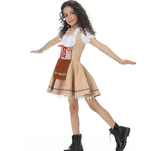 Léger sur mesure enfants Dirndls solide motif concevoir vos propres robes de filles prix de gros pour les enfants - Product Image 2
