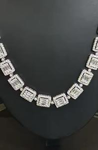 Chaîne de tennis en diamant Moissanite de luxe faite à la main en argent 925 14K 18K collier plaqué argent \ chaîne pour hommes femmes bijoux de mode - Product Image 3