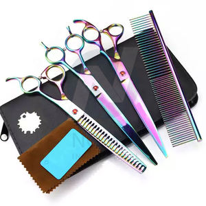 Ensemble de ciseaux de toilettage pour animaux de compagnie de petit style professionnel Kit de cisailles incurvées amincissantes pour chat de fabrication durable pour le toilettage des chiens - Product Image 5