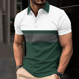 100% Jersey de algodón sólido para camisa para hombres con logotipo frontal personalizado manga corta Formal transpirable - Product Image 1