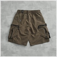 Mountain outdoor fonction multi-poches vintage cargo shorts hommes marque de mode japonaise lâche jambe droite décontracté cinq quarts
