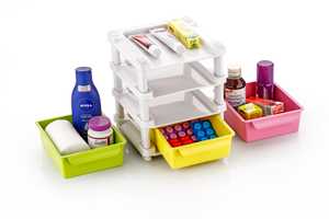 Versátil CAJÓN MULTIUSOS de 3 CAPAS, cajón de almacenamiento de plástico, organizador multiusos apilable de tres niveles, venta al por mayor, OEM a granel XL - Product Image 3