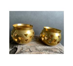 Bol à chocolat en laiton avec forme ronde hôtel coeur de coupe en laiton décoratif conception bol de fruits secs en laiton - Product Image 2