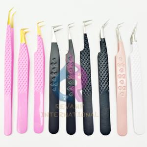 Aislamiento en forma de L y pinzas para Injerto de pestañas de acero inoxidable de 90/45 grados, pinzas de extensión de pestañas postizas segmentadas ligeras - Product Image 4