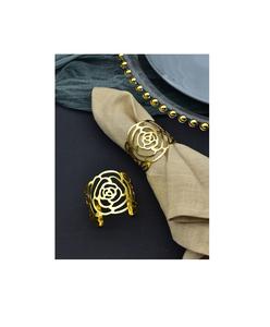 Rond de serviette luxueux en métal idéal pour les thèmes de mariage salles de banquet et décoration de table de dîner rustique classique - Product Image 3