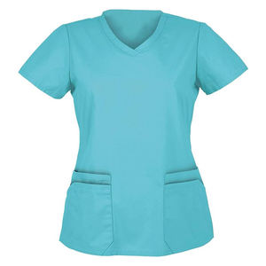 Top ventes OEM, vente en gros, design personnalisé, uniforme d'hôpital pour femmes, hauts de gommage pour soins infirmiers, ensemble de gommage aux figues, haut tunique pour soins infirmiers - Product Image 5
