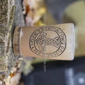 Verre médiéval gravé de corne de boeuf de Viking pour bière vin hydromel et café buffle buvant corne naturelle fabriqué Falak World Export - Product Image 1