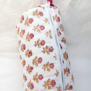 Sac de maquillage en coton pur indien fait à la main, écologique, avec fermeture éclair, style bohème, motif nœud, mignon, essentiels pour les déplacements, cosmétique - Product Image 5