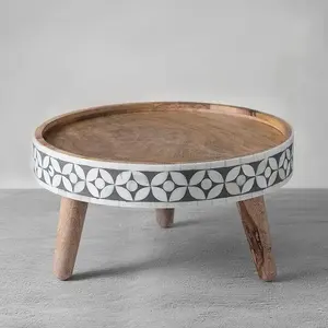 Plateau à gâteau de luxe de haute qualité avec incrustation de nacre, plateau de service pour Diwali, plateau décoratif élégant pour les occasions festives - Product Image 5