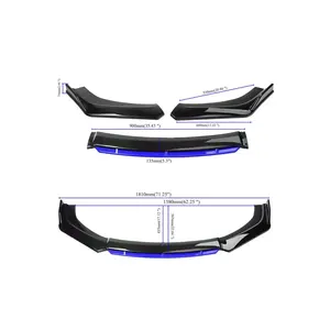 ขอบด้านหน้า4ชิ้นสีน้ำเงินเปียโนอเนกประสงค์กันชนหน้าสีดำติดด้วยประสิทธิภาพ - Product Image 3