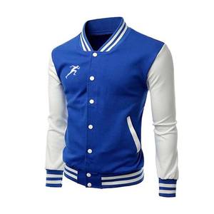 OEM Vestes universitaires en laine imprimées personnalisées brodées Letterman Nouveau design Veste de baseball pour hommes à manches en cuir - Product Image 3