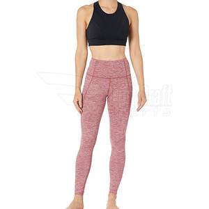 Mallas deportivas de cintura media de alta calidad para mujer, pantalones de estilo sólido en talla XL, cierre de cintura elástica, MOQ bajo para venta en línea - Product Image 3