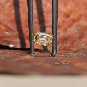 Exclusivo 4,0 Ct corte esmeralda Color amarillo laboratorio cultivado diamante CVD Color de lujo piedra de diamante para anillo colgante pedidos de joyería a granel - Product Image 4