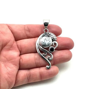 Tendance 925 Sterling Silver Dendrite Gemstone Pendentif Bijoux À La Main En Argent Boho Style Pendentif Bijoux Pour Femmes Cadeau Pour - Product Image 1