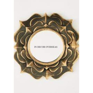 Simple Classic Look Gold Plated Heavy Duty Metal Gold Plated Fancy Framed Round Shape Wall Mirror For Home & Hotel Decor <b>Supply</b> - Product Image 5