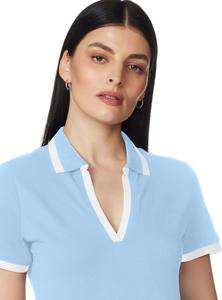 Polo de mujer de estilo ajustado a precio barato, Camiseta de algodón de media manga con logotipo estampado personalizado, polos de mujer de talla Regular para mujer - Product Image 5