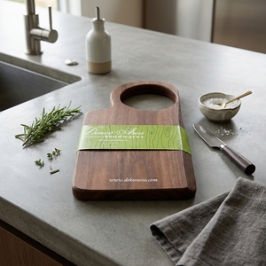 Planche à découper en teck sur mesure, plateau de service écologique, épaisseur 1,5 cm, Dekor Asia, pour la cuisine, différentes formes - Product Image 6