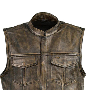 เสื้อกั๊กผู้ชายแจ็คเก็ตหนังแขนกุดแฟชั่นสำหรับนักขี่จักรยานกลางแจ้ง - Product Image 4