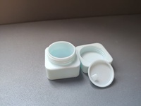 Pot carré portable en plastique PP mat pour crème pour les yeux cosmétique, couleur pastel bleu rose Tosca, 10 g