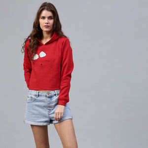 เสื้อฮู้ดเอวลอยสำหรับผู้หญิงมีโลโก้ที่กำหนดเองได้ใส่สบายดีไซน์แฟชั่นหลากสีสำหรับฤดูหนาวผ้ามัดย้อม - Product Image 5