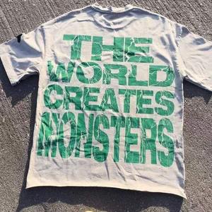 Dtg Logo personnalisé T-shirt délavé à l'acide de haute qualité Vintage Washed 280 Gsm Tshirt Imprimé T-shirt graphique surdimensionné pour hommes - Product Image 4