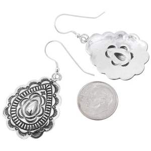 ต่างหูแบบเกี่ยวทำด้วยมือสไตล์ฝรั่งเศส Navajo Concho เงินสเตอร์ลิงเครื่องประดับแบบตะวันตกเฉียงใต้ - Product Image 2