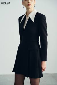 Fabricants vietnamiens Robe pour femmes Haute qualité 73% polyester 17% rayonne 10% élasthanne Meilleure vente ROBE MINI PHOEBE avec col - Product Image 5