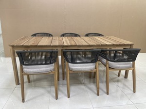 Ensemble de table à manger en bois de teck massif au design élégant Essentiels de meubles de cuisine - Product Image 2