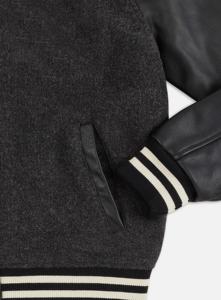 Venta al por mayor Cuerpo de lana Mangas de cuero genuino Varsity Letterman Chaqueta Fabricante CollegeBaseballjacket para hombres - Product Image 5