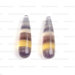 Nueva Llegada, Mejor Calidad, Fluorita Natural Multicolor, Gema Suelta en Forma de Briolette, para Fabricación de Joyería y Pendientes, a Precio de Mayoreo - Product Image 4