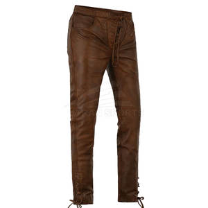 Pantalones de Cuero para Hombre Hechos a Medida, Ligeros, Transpirables, Estilo Deportivo Casual Único, Cintura Alta y Baja, Tela de Lona, Corte Recto - Product Image 2
