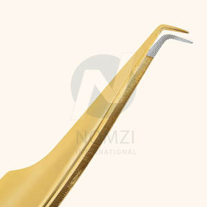 แหนบต่อขนตาแบบโค้งพลาสม่าสีดำสีทองปลายแหลมสเตนเลส90องศาแบบมืออาชีพล่าสุด - Product Image 4