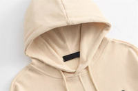 Sweat-shirt à capuche décontracté surdimensionné pour homme, logo personnalisé, lavage à la pierre, beige blanc, tendance, grand, léger