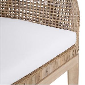 Arm Dining <b>Chair</b> Made of Solid Teak Wood Frame with Rattan Wicker and <b>Cushion</b> for <b>Indoor</b> and Outdoor Use - Product Image 5