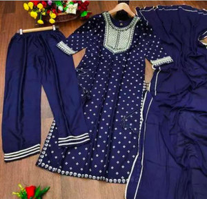 Ensemble Kurta Pantalon Dupatta en coton biologique écologique vintage hip-hop d'été pour femmes - Product Image 2