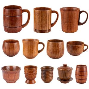 Décoration Vente en gros 100% Verres écologiques Jus de lait Thé Café Tasse à café en bois avec poignée Tasse en bois - Product Image 3