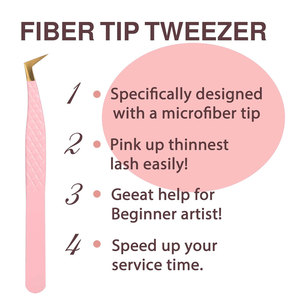 Lash Tools Fiber Tweezers for Lash <b>Extensions</b> and Straight Isolation <b>Eyelash</b> Tweezer Set Professional Precision <b>Mink</b> Lashes Fan - Product Image 4