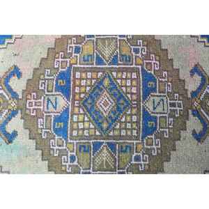 Alfombra Turca Vintage, Alfombra Pequeña de 1.9x3.6 pies, Alfombra Persa Azul - Product Image 4
