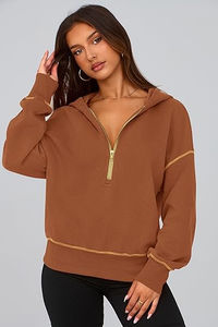 Qualité supérieure Polaire Coton Surdimensionné Goutte Épaule Pull Sweat Femme Hoodies Personnalisé Recadrée Ras Du Cou Sweat Femmes - Product Image 4